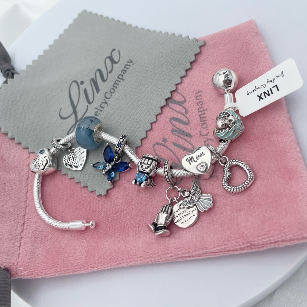 Linx Snake Chain Bracelet with Son in Heaven Themed Charms